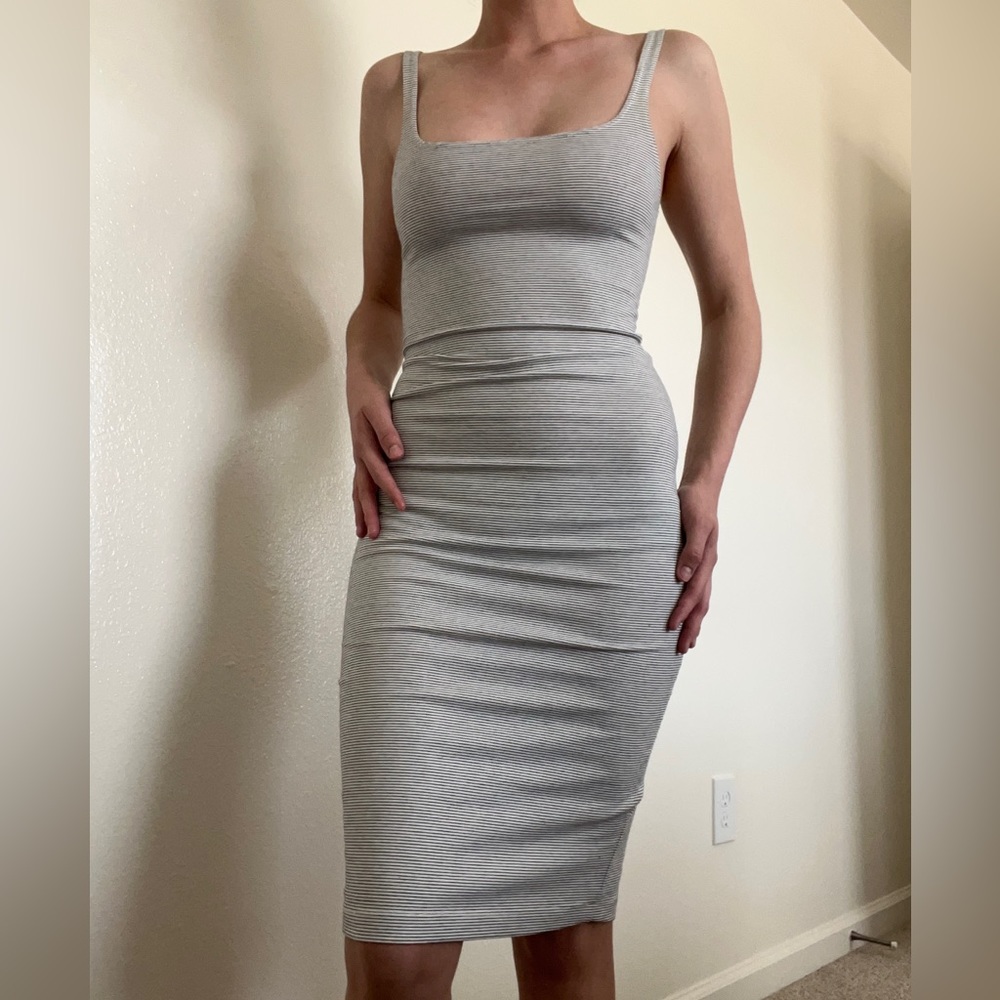 Women's Zara Black and White Striped Tank Top Dress